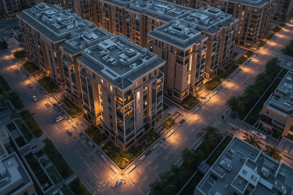 building community in Dubai — residents attending a community event at a residential building